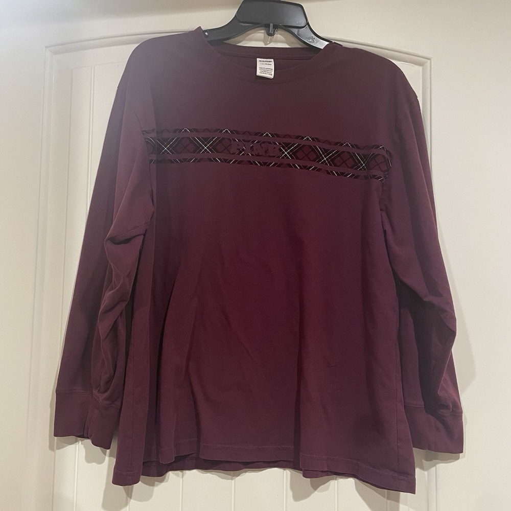Victoria's Secret PINK Shirt‎ Long Sleeve Varsity Campus Top Womens Size Large